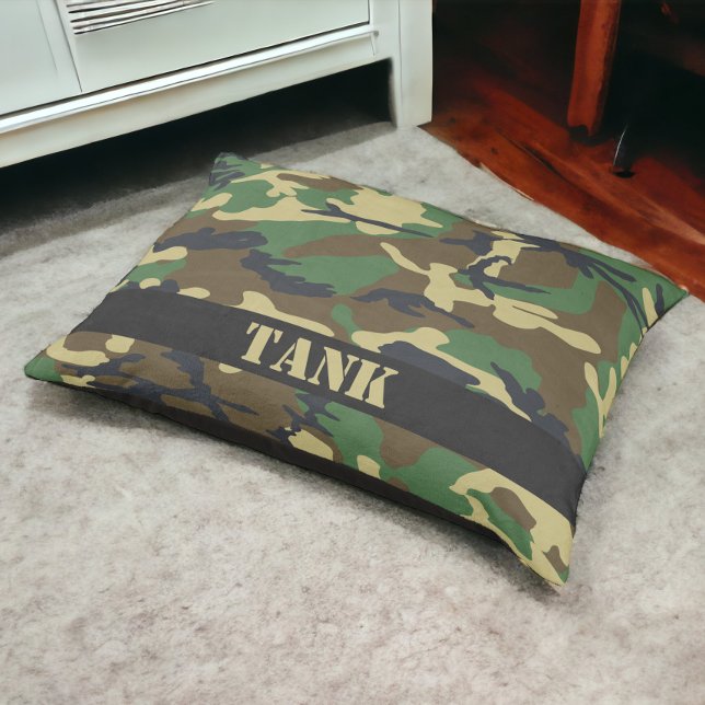Personalized Camouflaged Pet Bed (Personalized Camouflaged Pet Bed from Ricaso. Add your dogs name )