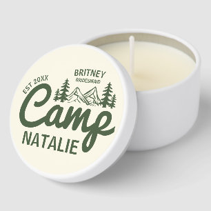 Personalized Camp Bach Bachelorette Party Cream Mini Candle Favors