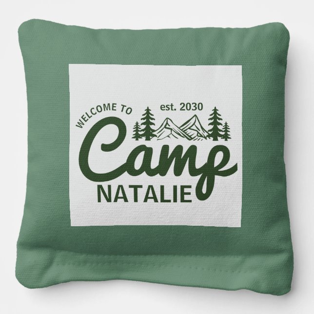Personalized Camp Bach Bachelorette Party Custom Cornhole Bags (Front)