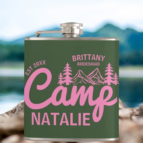 Personalized Camp Bach Bachelorette Party Custom Flask