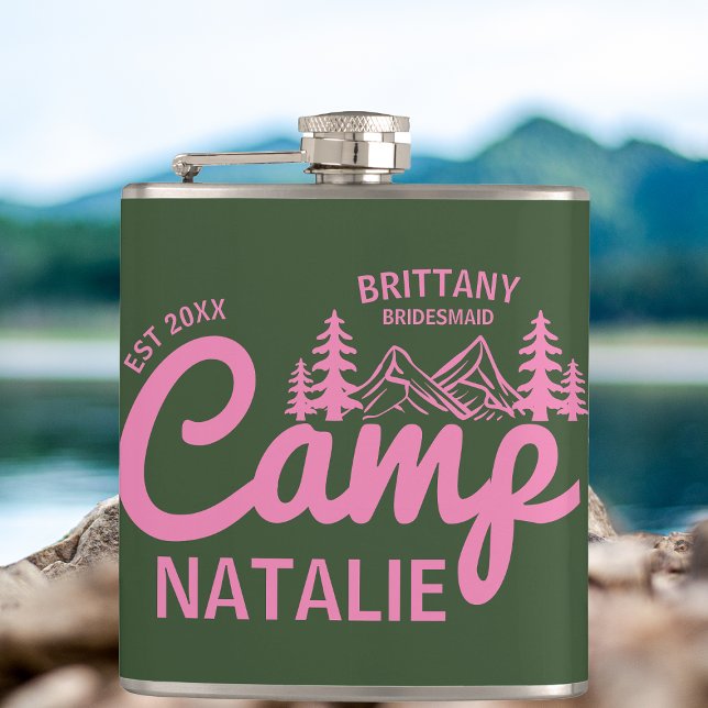 Personalized Camp Bach Bachelorette Party Custom Flask (Creator Uploaded)