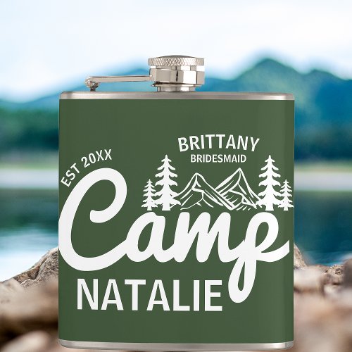 Personalized Camp Bach Bachelorette Party Custom Flask