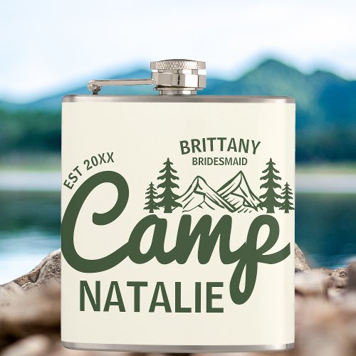 Personalized Camp Bach Bachelorette Party Custom Flask