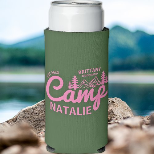 Personalized Camp Bach Bachelorette Party Custom Seltzer Can Cooler