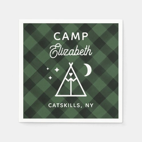 Personalized Camp Bachelorette Flannel  Napkins