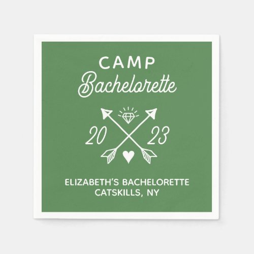 Personalized Camp Bachelorette Napkins