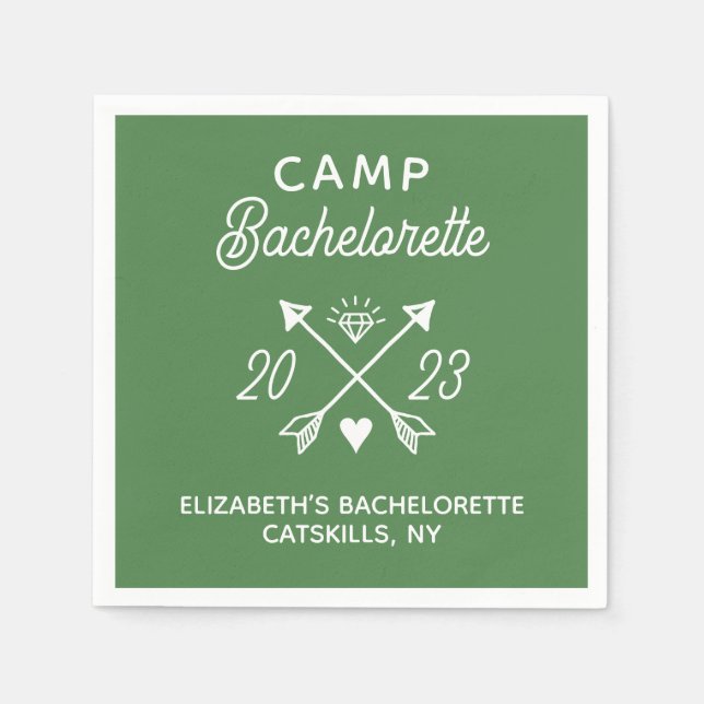 Personalized Camp Bachelorette Napkins (Front)