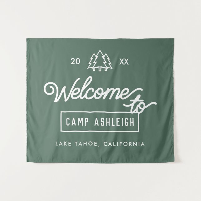 Personalized Camp Bachelorette Party Backdrop (Front (Horizontal))