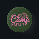 Personalized Camp Bachelorette Party Bridesmaids Button<br><div class="desc">Transform your bachelorette celebration into a glamping adventure with our Personalized Camp Bachelorette Party Bridesmaids Button. These charming buttons are the ultimate accessory for a "wild in the woods" experience, capturing the essence of outdoor fun with elegant designs featuring mountains and mimosas. Whether you're around the campfire, hiking scenic trails,...</div>