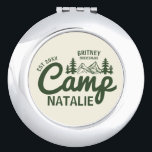 Personalized Camp Bachelorette Party Bridesmaids Compact Mirror<br><div class="desc">Capture the spirit of the great outdoors with these Personalized Camp Bachelorette Party Bridesmaids Compact Mirrors, a perfect keepsake for a bachelorette adventure in the wild. Each mirror is customized to celebrate your special weekend, making it both a thoughtful and functional Camp Bach Party Favor. Whether you’re glamping, hiking, or...</div>