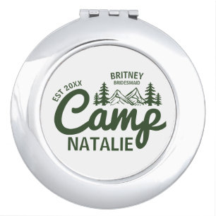 Personalized Camp Bachelorette Party Bridesmaids Compact Mirror