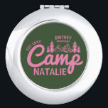 Personalized Camp Bachelorette Party Bridesmaids Compact Mirror<br><div class="desc">Give your bridesmaids a stylish keepsake with the Personalized Camp Bachelorette Party Bridesmaids Compact Mirror, perfect for adding a touch of glam to any glamping bachelorette weekend. With its rugged yet chic “Wild in the Woods” design, this compact mirror fits right in with a camp-themed bachelorette. Ideal for touch-ups on...</div>