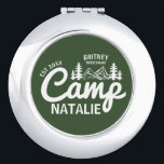 Personalized Camp Bachelorette Party Bridesmaids Compact Mirror<br><div class="desc">Celebrate your glamping bachelorette weekend in style with these Personalized Camp Bachelorette Party Bridesmaids Compact Mirrors, a thoughtful and practical gift for each member of the bride’s crew. With a sleek design and custom personalization, these mirrors capture the rustic spirit of a “Wild in the Woods” celebration. Perfectly sized for...</div>