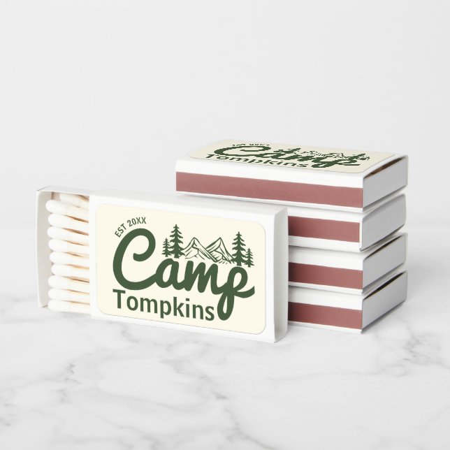 Personalized Camp Bachelorette Party Bridesmaids Matchboxes (Stacked)