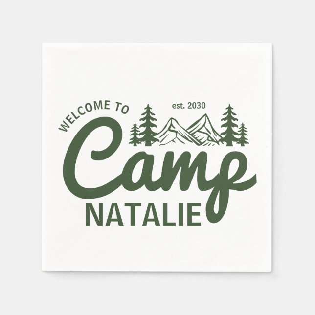 Personalized Camp Bachelorette Party Bridesmaids Napkins (Front)