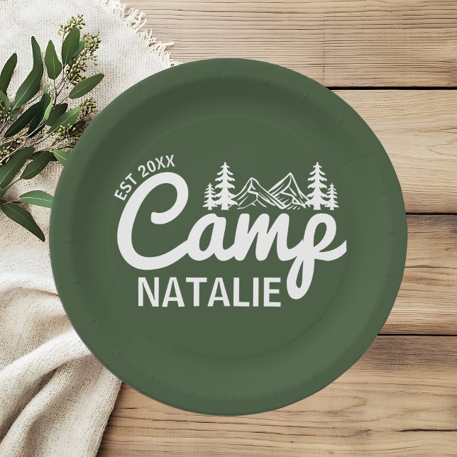 Personalized Camp Bachelorette Party Bridesmaids Paper Plates (Creator Uploaded)