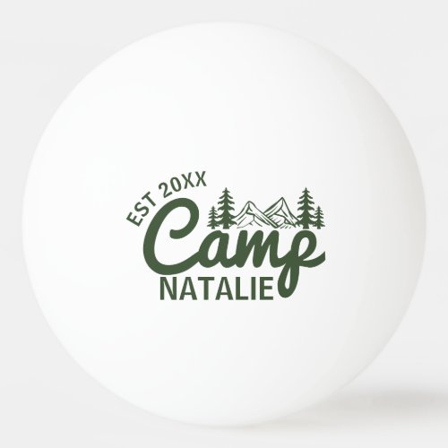 Personalized Camp Bachelorette Party Bridesmaids Ping Pong Ball
