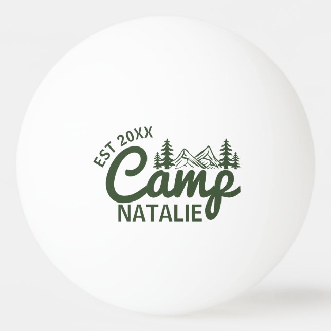Personalized Camp Bachelorette Party Bridesmaids Ping Pong Ball (Front)