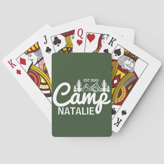 Personalized Camp Bachelorette Party Bridesmaids Poker Cards (Back)