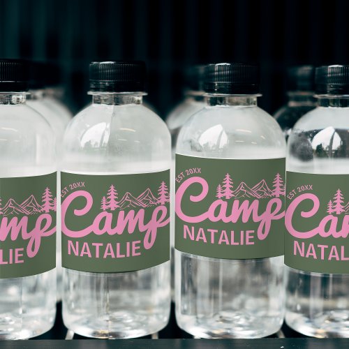 Personalized Camp Bachelorette Party Bridesmaids Water Bottle Label
