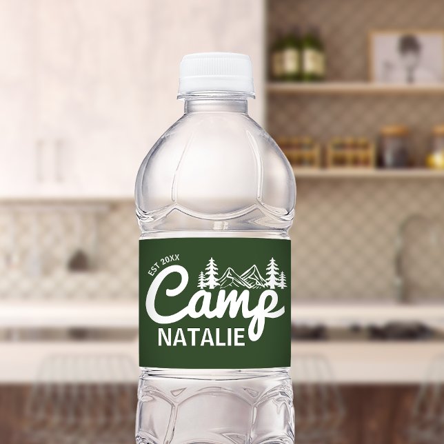Personalized Camp Bachelorette Party Bridesmaids Water Bottle Label (Creator Uploaded)