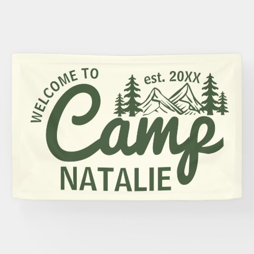 Personalized Camp Bachelorette Party Cool Welcome Banner