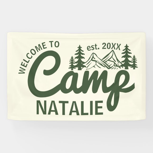 Personalized Camp Bachelorette Party Cool Welcome Banner (Horizontal)
