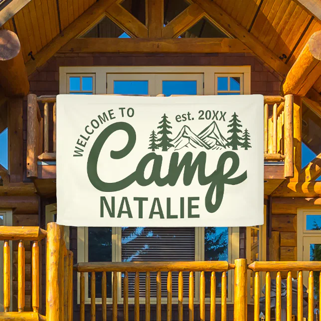 Personalized Camp Bachelorette Party Cool Welcome Banner
