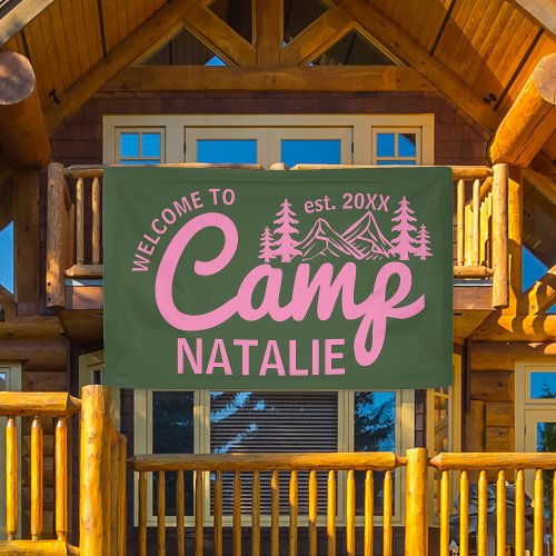 Personalized Camp Bachelorette Party Cool Welcome Banner