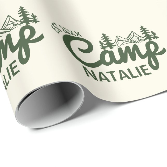 Personalized Camp Bachelorette Party Customized Wrapping Paper (Roll Corner)