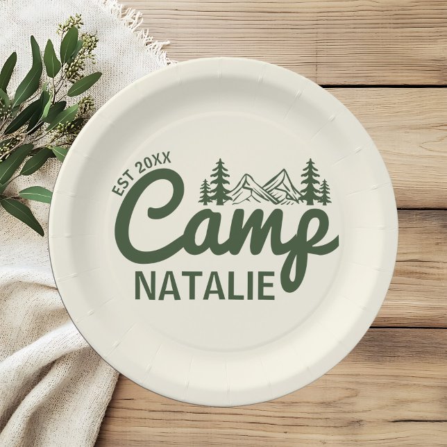 Personalized Camp Bachelorette Party Paper Plates (Creator Uploaded)