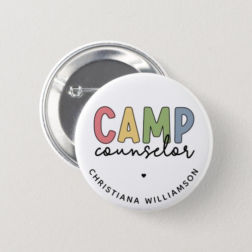 Personalized Camp Counselor Gifts Button