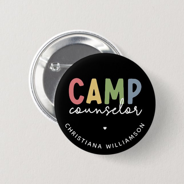 Personalized Camp Counselor Gifts Button (Front & Back)