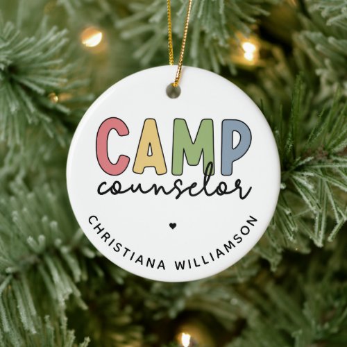 Personalized Camp Counselor Gifts Ceramic Ornament