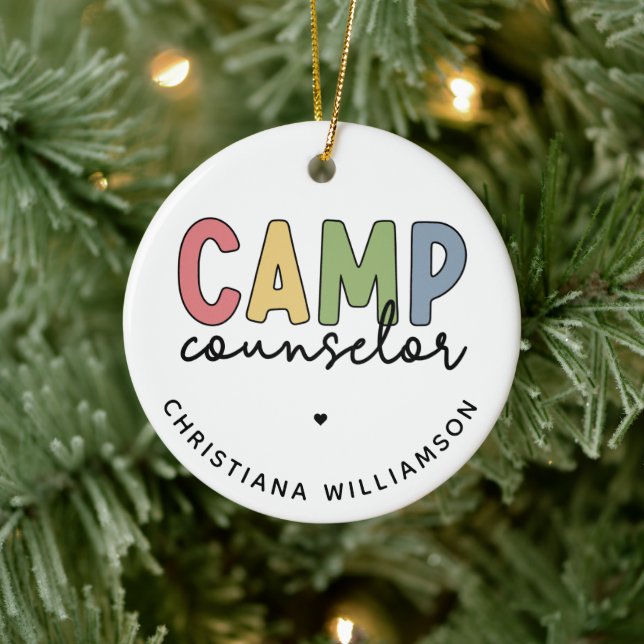 Personalized Camp Counselor Gifts Ceramic Ornament (Tree)