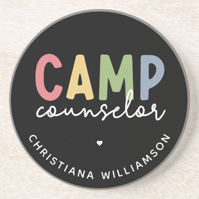 Personalized Camp Counselor Gifts Coaster (Front)