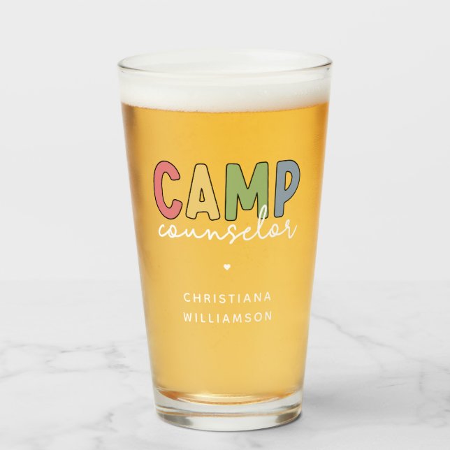 Personalized Camp Counselor Gifts Glass (Front Filled)