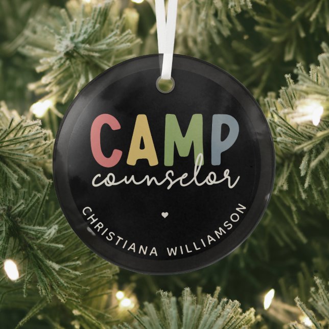 Personalized Camp Counselor Gifts Glass Ornament (Insitu)