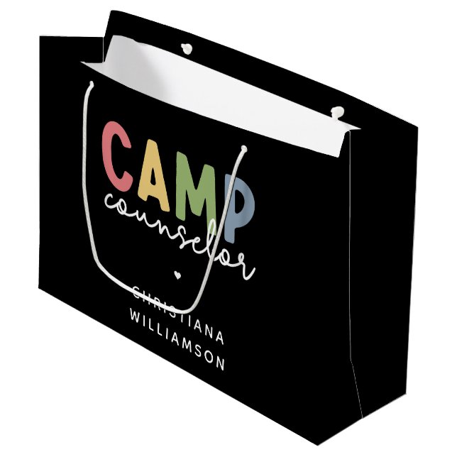 Personalized Camp Counselor Gifts Large Gift Bag (Front Angled)