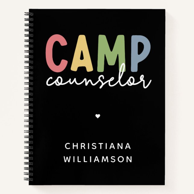 Personalized Camp Counselor Gifts Notebook (Front)