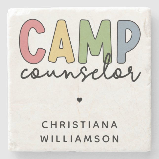Personalized Camp Counselor Gifts Stone Coaster (Front)