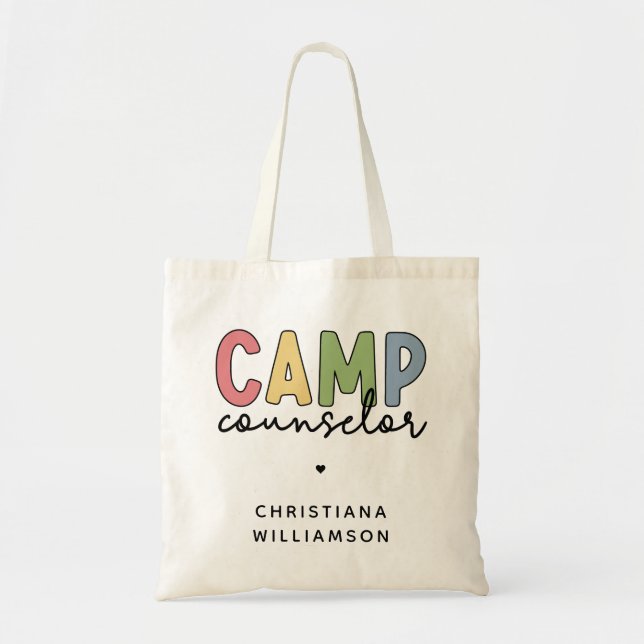 Personalized Camp Counselor Gifts Tote Bag (Front)