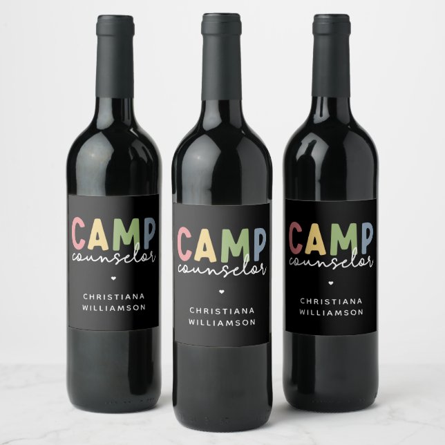 Personalized Camp Counselor Gifts Wine Label (Bottles)