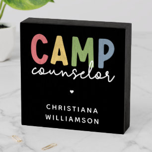 Personalized Camp Counselor Gifts Wooden Box Sign