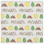 Personalized Camp Mountain Climbing Sun Tree Fabric