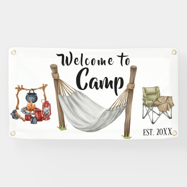 Personalized Camp Welcome  Banner (Horizontal)