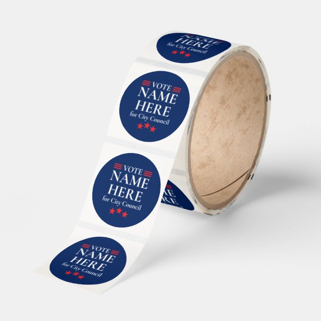 Personalized Campaign Election Classic Round Sticker (Roll)