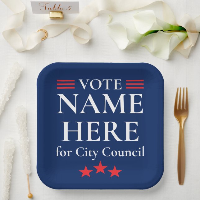 Personalized Campaign Election Paper Plates (Wedding)