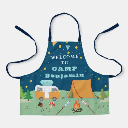 Personalized Camping Camp Out Party Apron