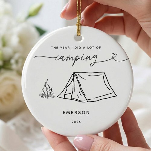 Personalized Camping Christmas Ornament